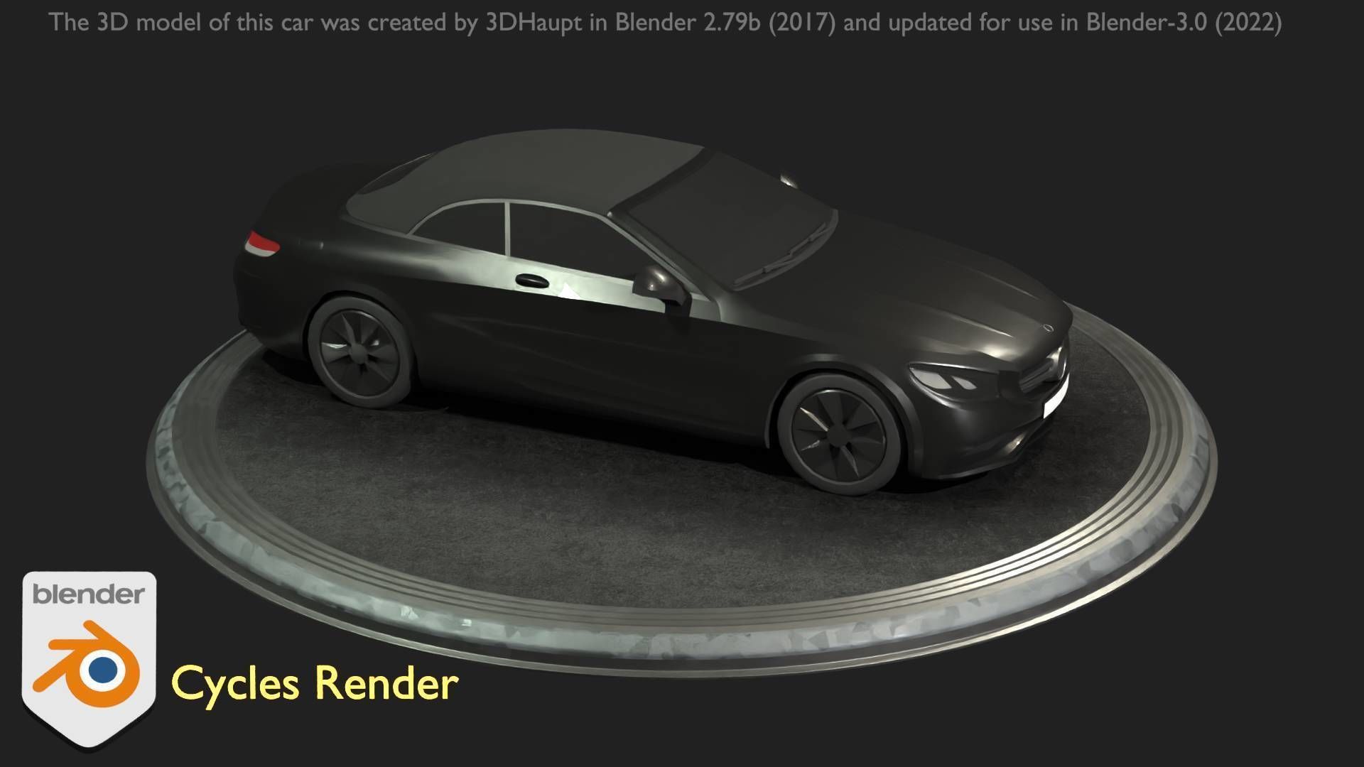 City Car 9 Top-Class Type-A Black Low-poly 3D model_82