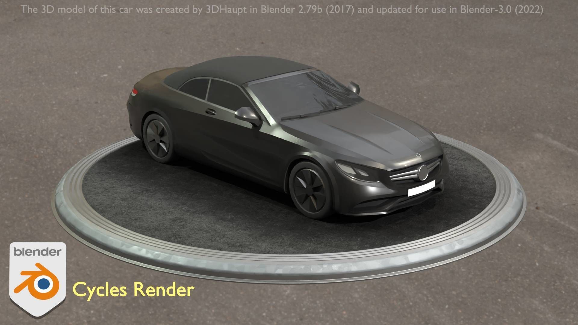 City Car 9 Top-Class Type-A Black Low-poly 3D model_36