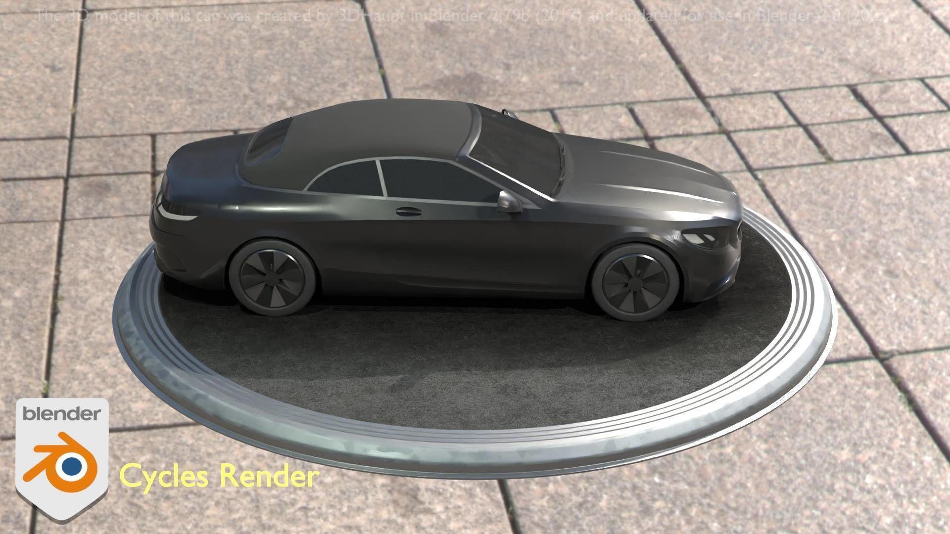 City Car 9 Top-Class Type-A Black Low-poly 3D model_34