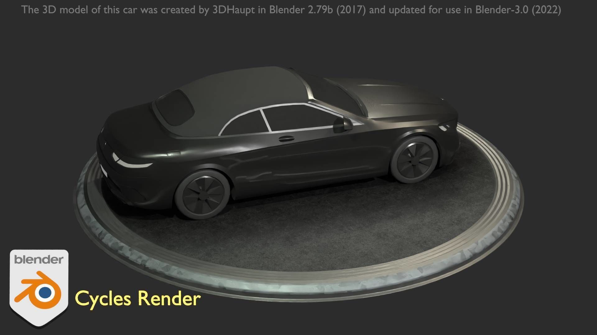 City Car 9 Top-Class Type-A Black Low-poly 3D model_80