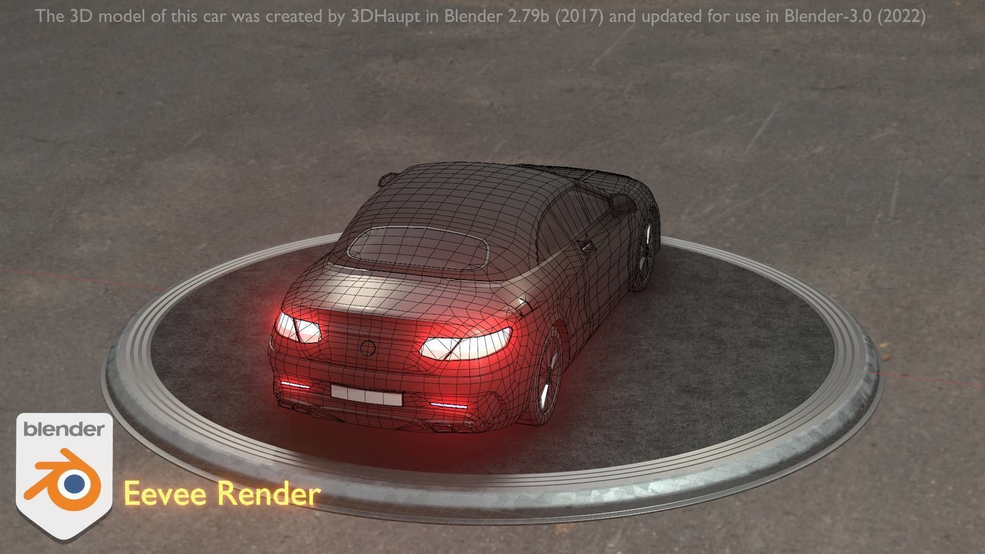 City Car 9 Top-Class Type-A Black Low-poly 3D model_3