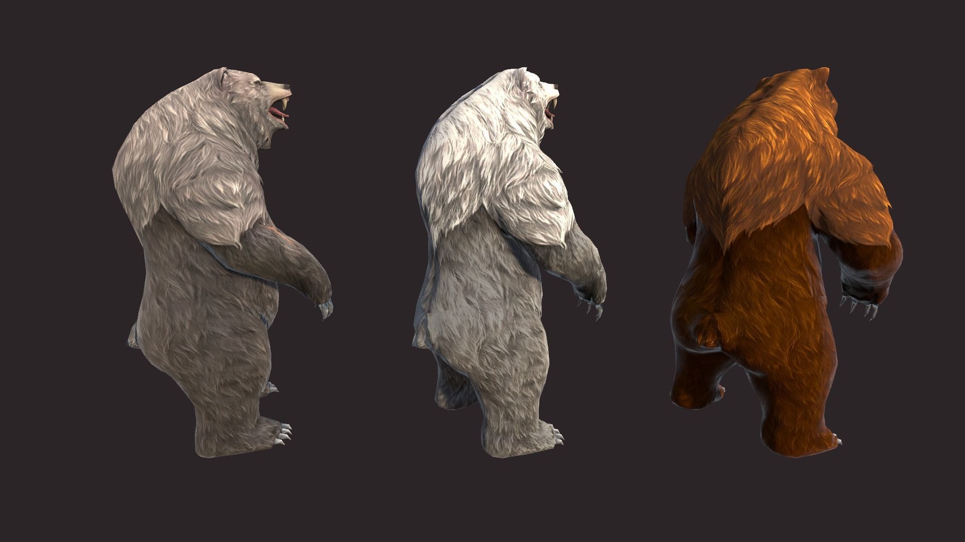 Bears bear Low-poly 3D model_10