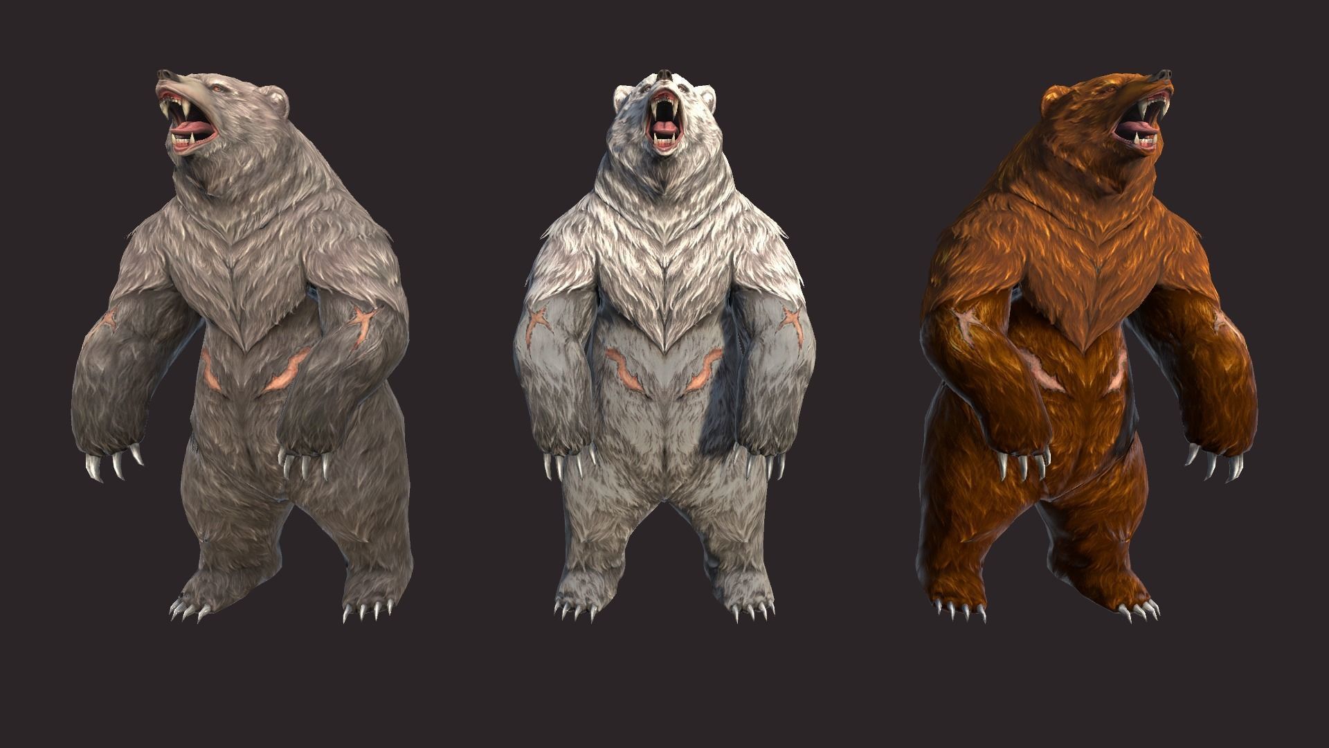 Bears bear Low-poly 3D model_4