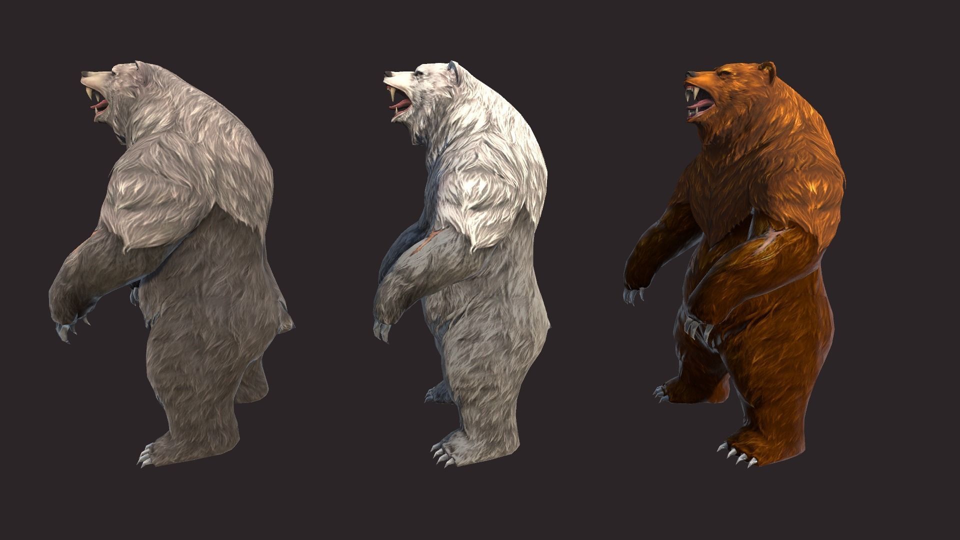 Bears bear Low-poly 3D model_6