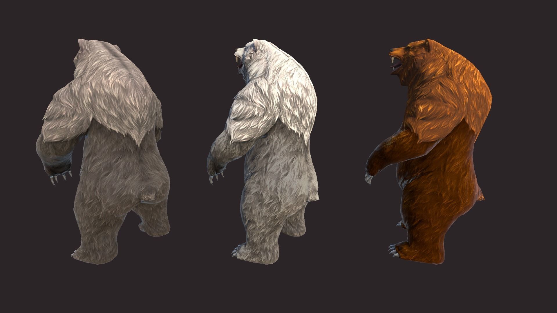 Bears bear Low-poly 3D model_7