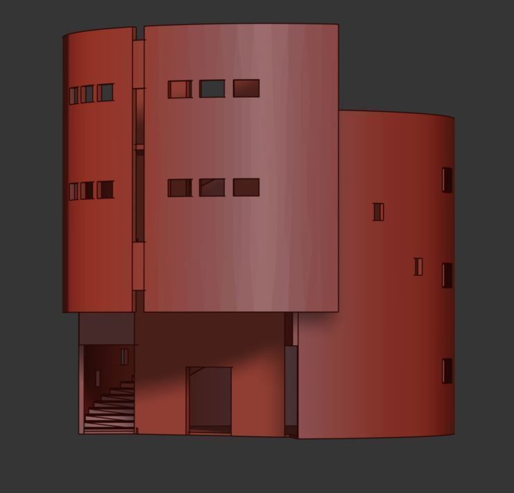 Old Castle Low-poly 3D model_8