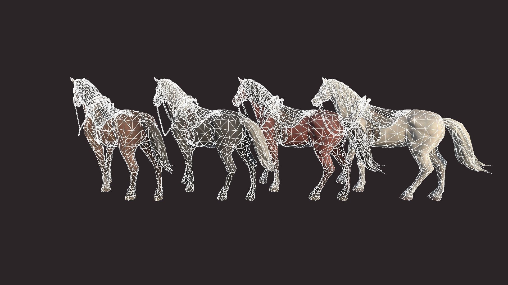 Horses horse Low-poly 3D model_16