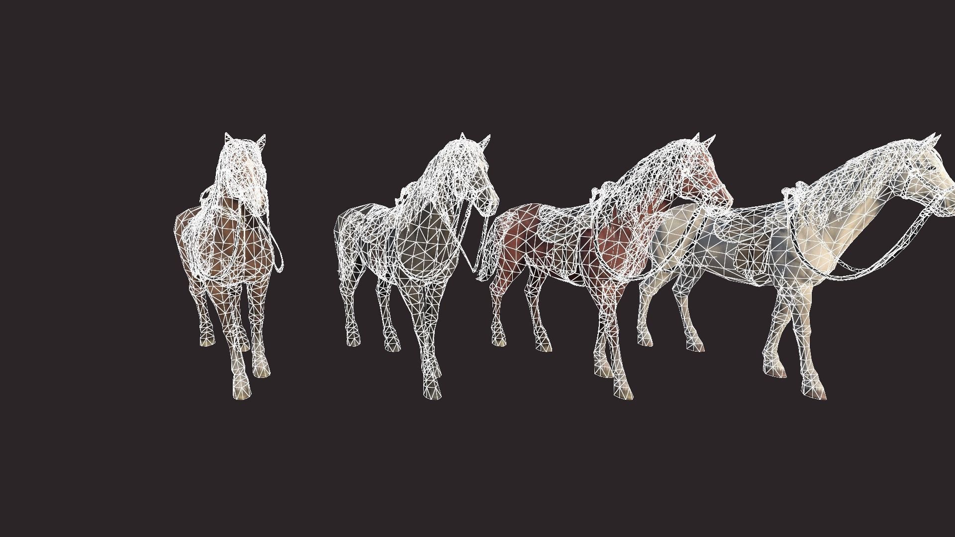 Horses horse Low-poly 3D model_21