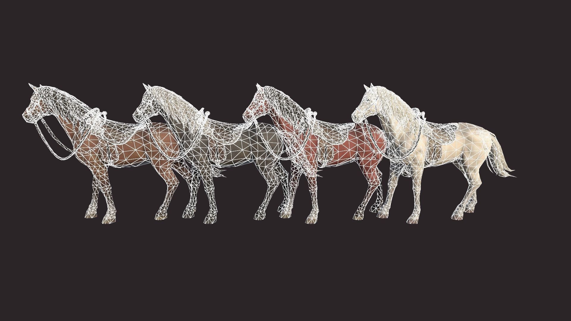 Horses horse Low-poly 3D model_15