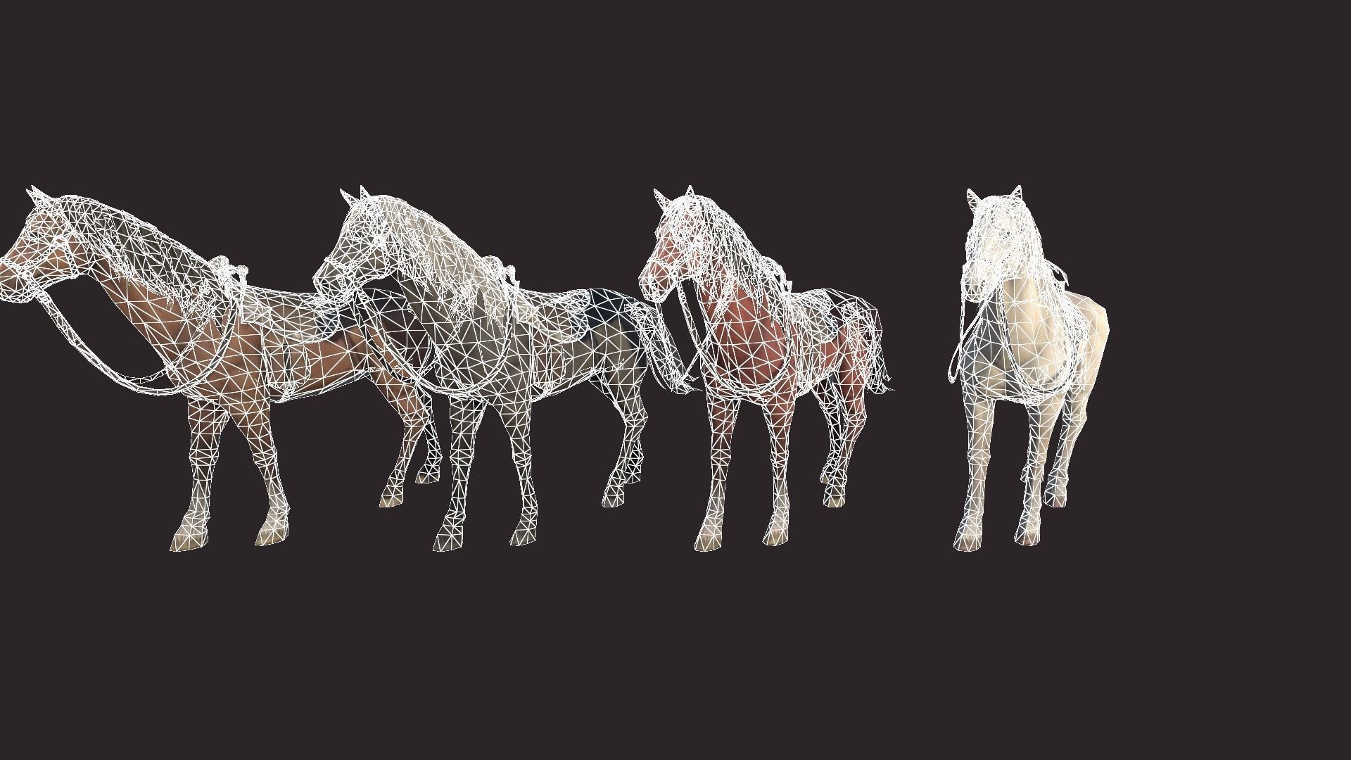 Horses horse Low-poly 3D model_14