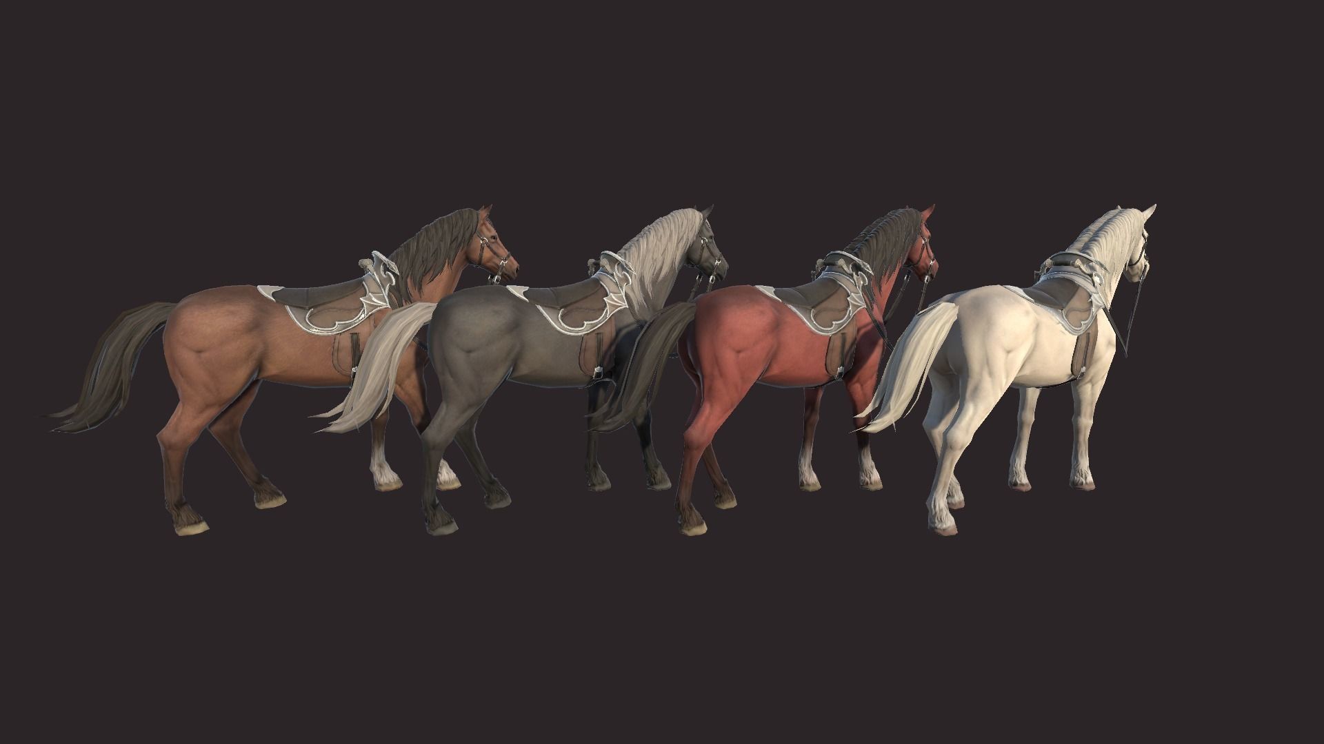 Horses horse Low-poly 3D model_10