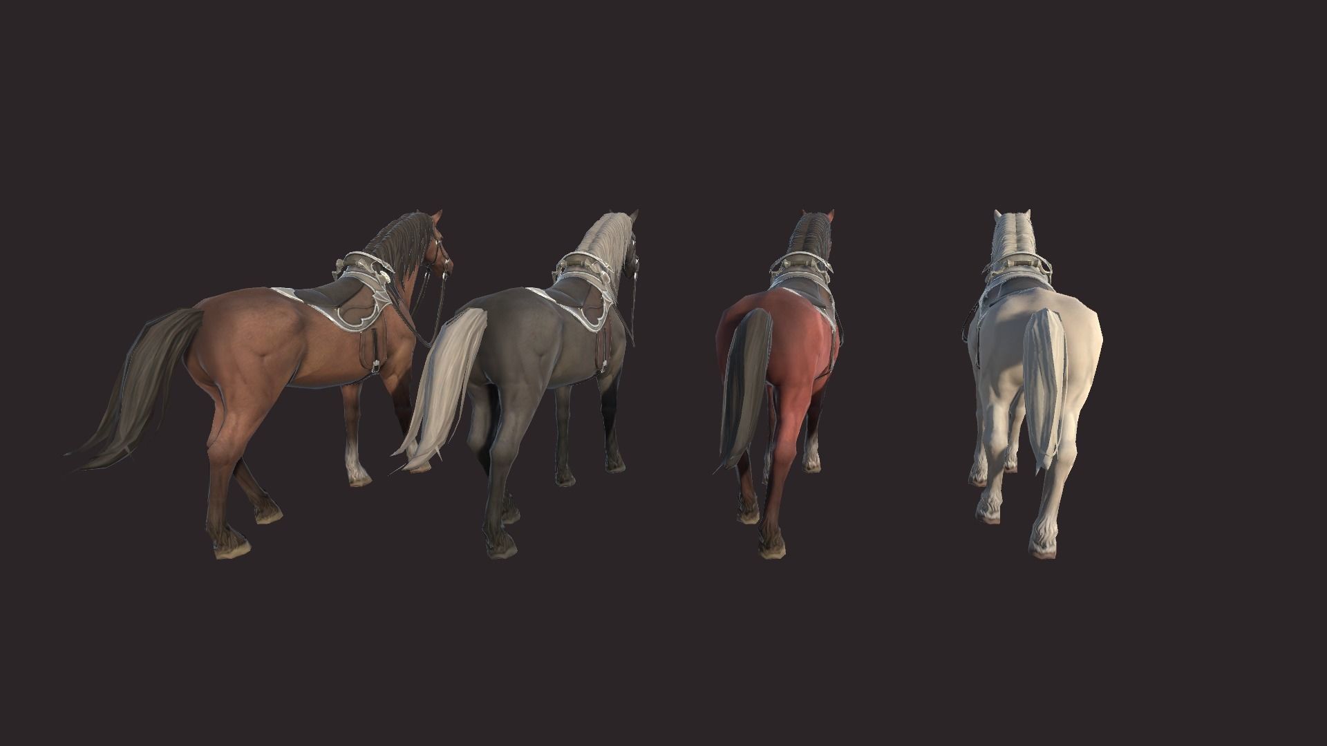 Horses horse Low-poly 3D model_9