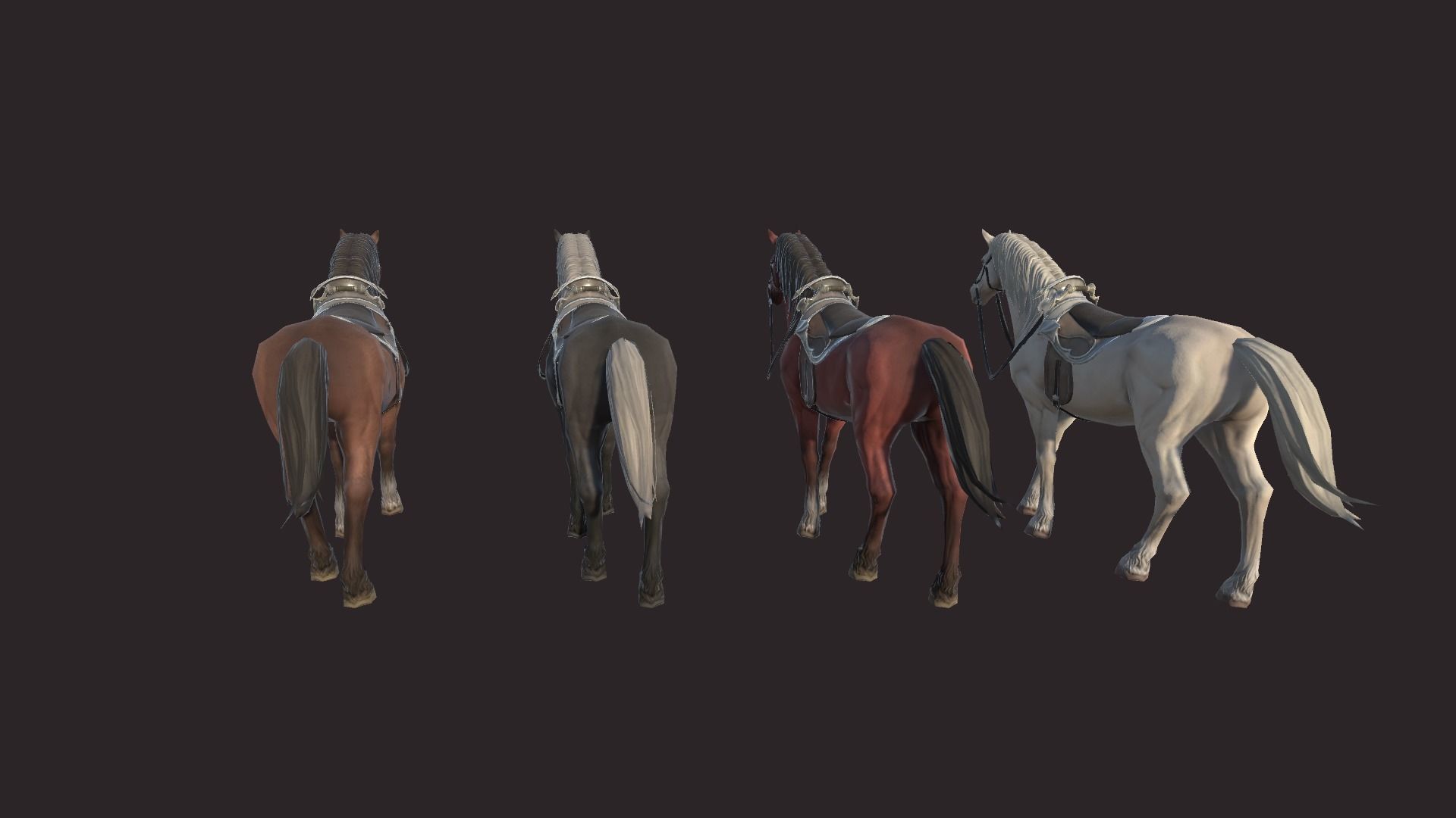 Horses horse Low-poly 3D model_8