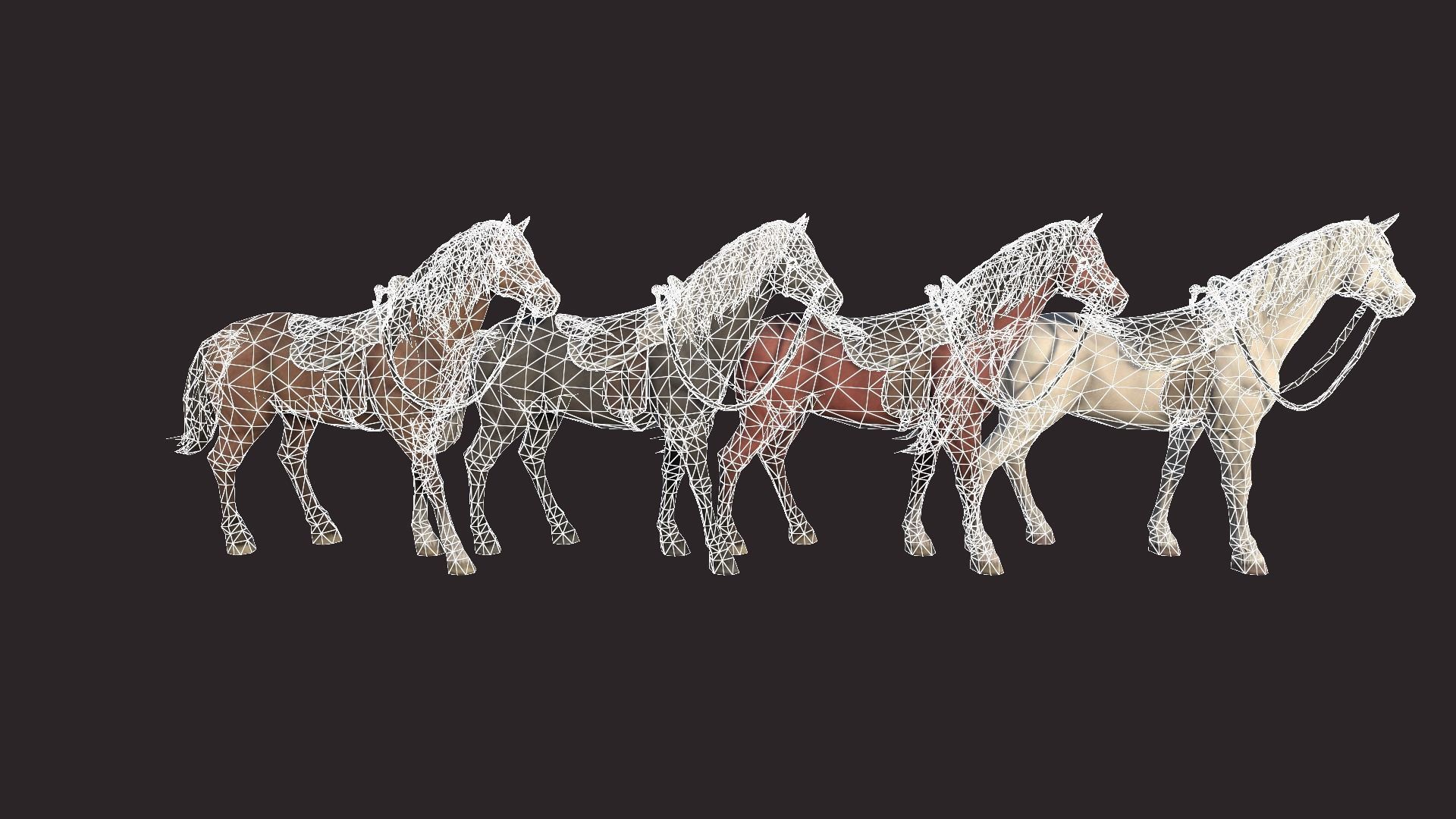 Horses horse Low-poly 3D model_20