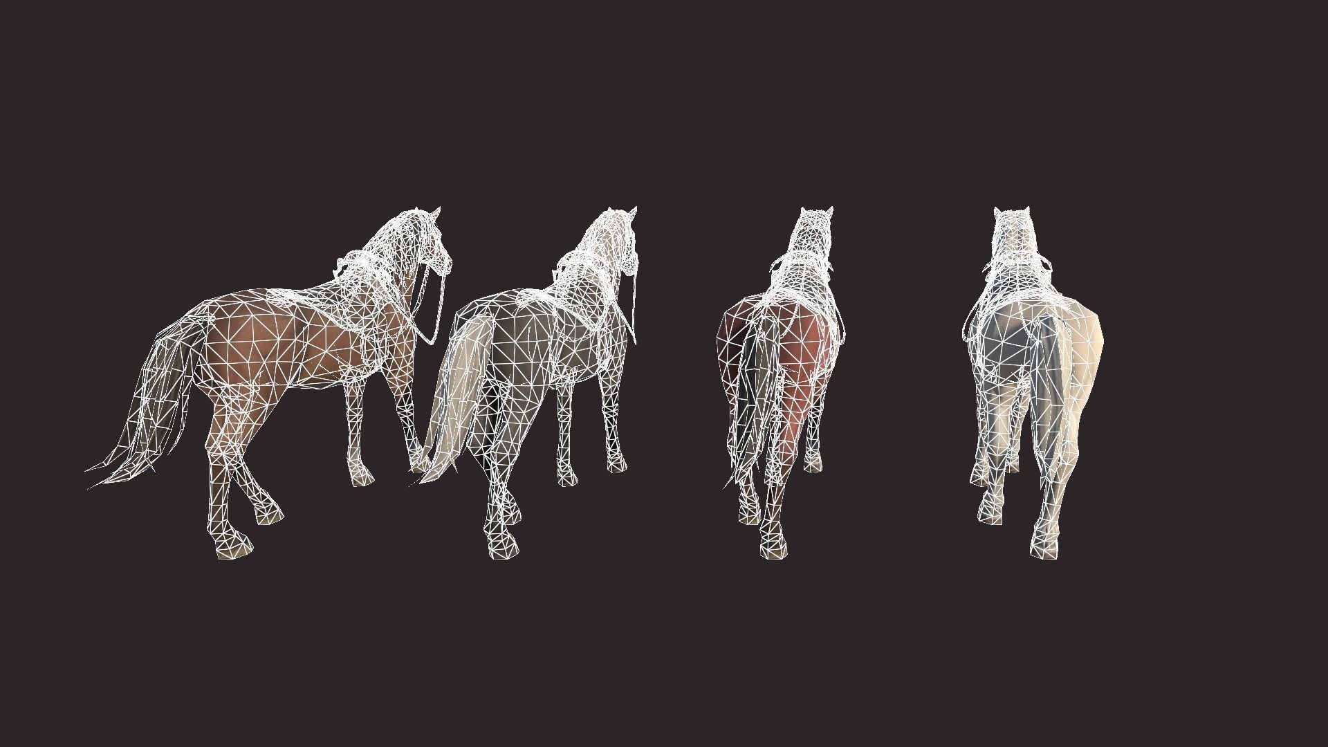 Horses horse Low-poly 3D model_18