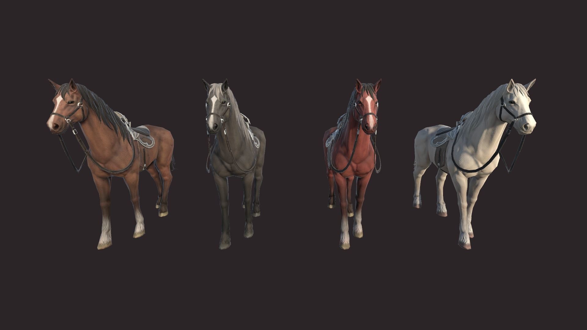 Horses horse Low-poly 3D model_4