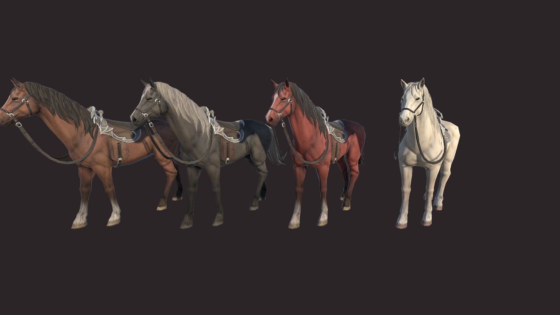 Horses horse Low-poly 3D model_5