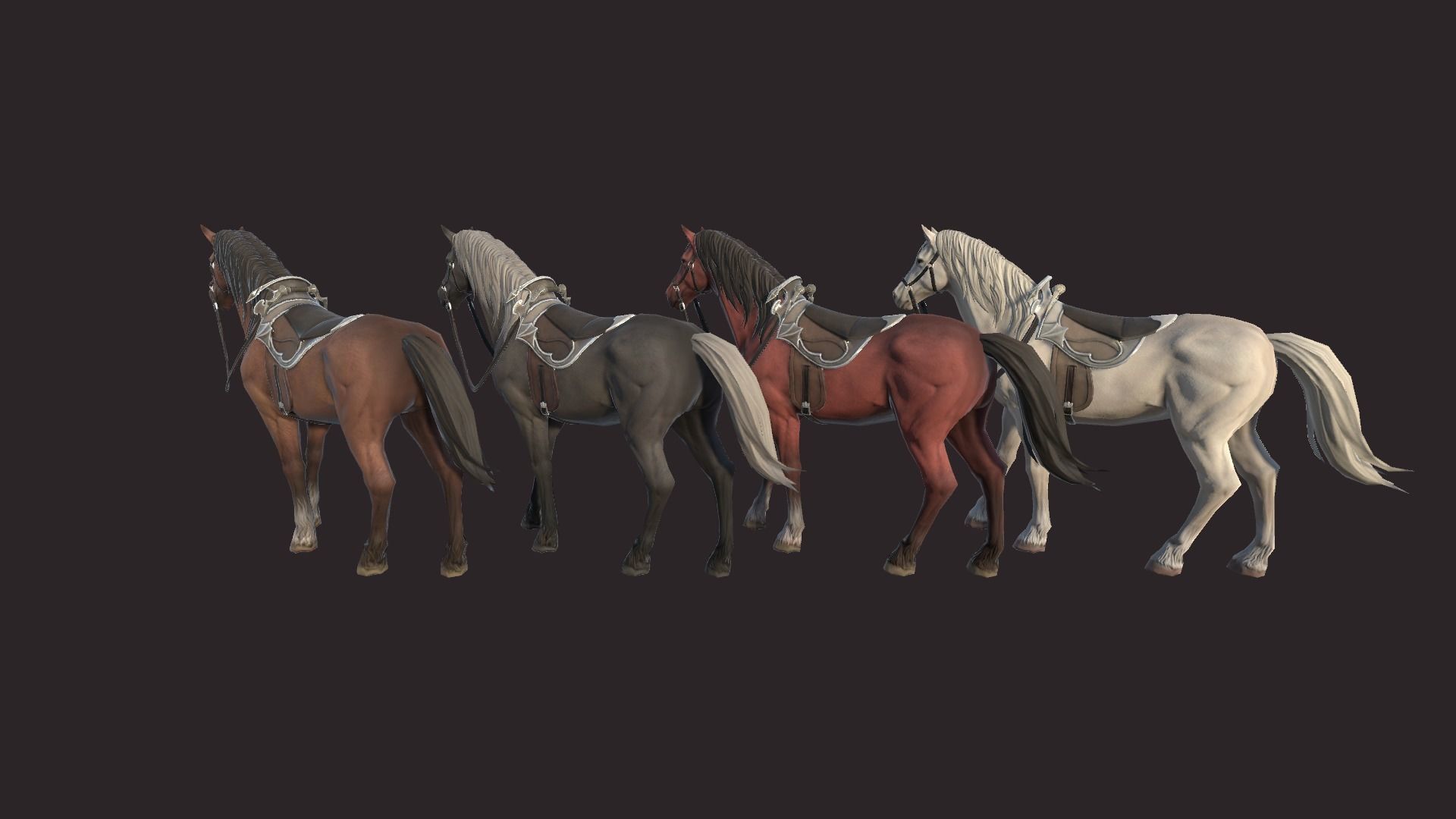 Horses horse Low-poly 3D model_7