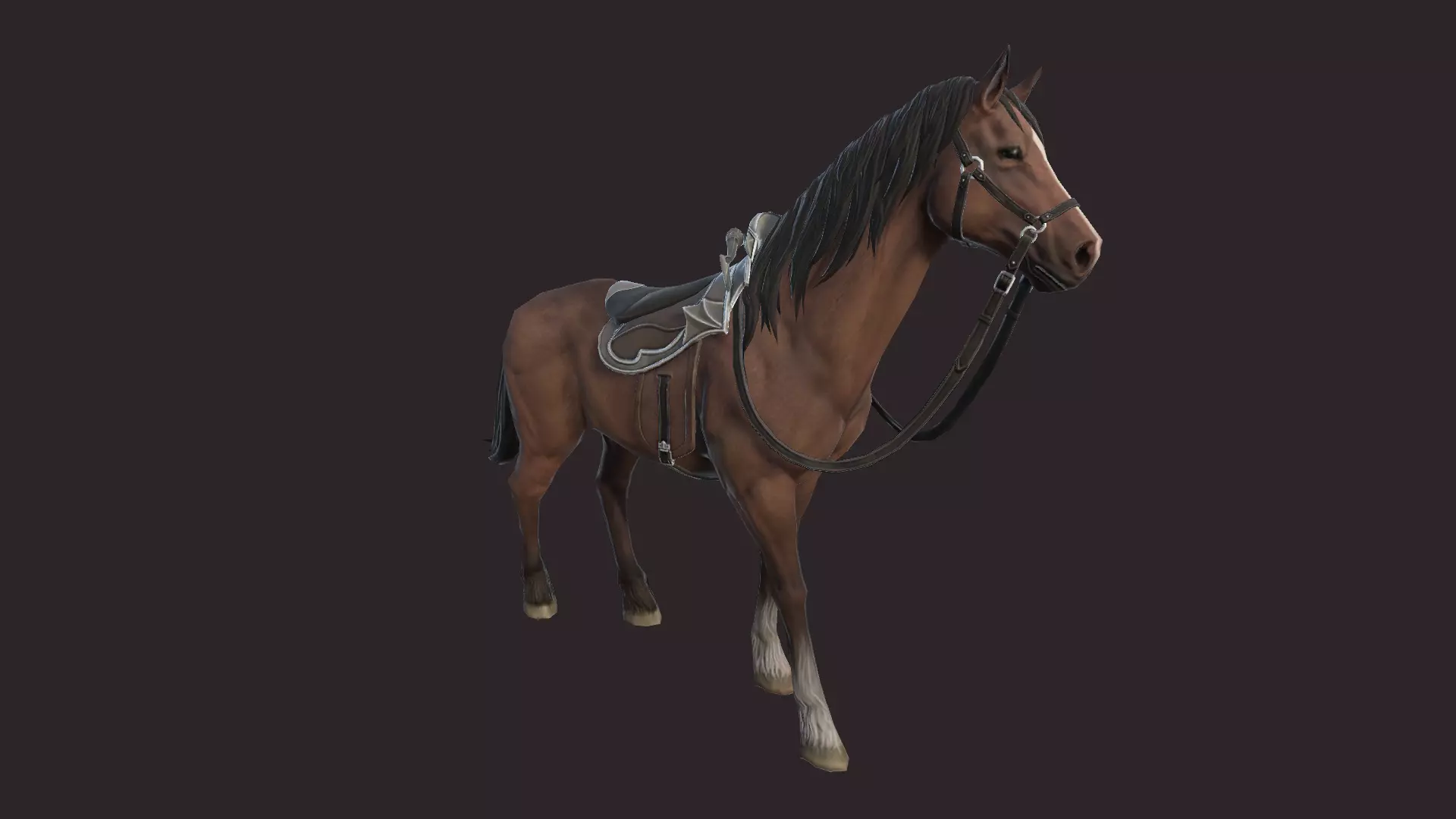 Horses horse Low-poly 3D model_0