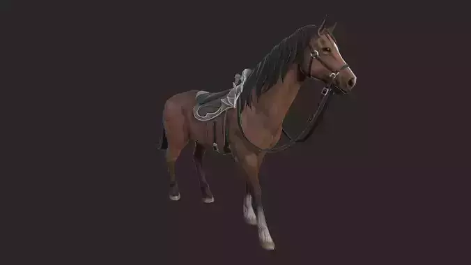 Horses horse Low-poly 3D model