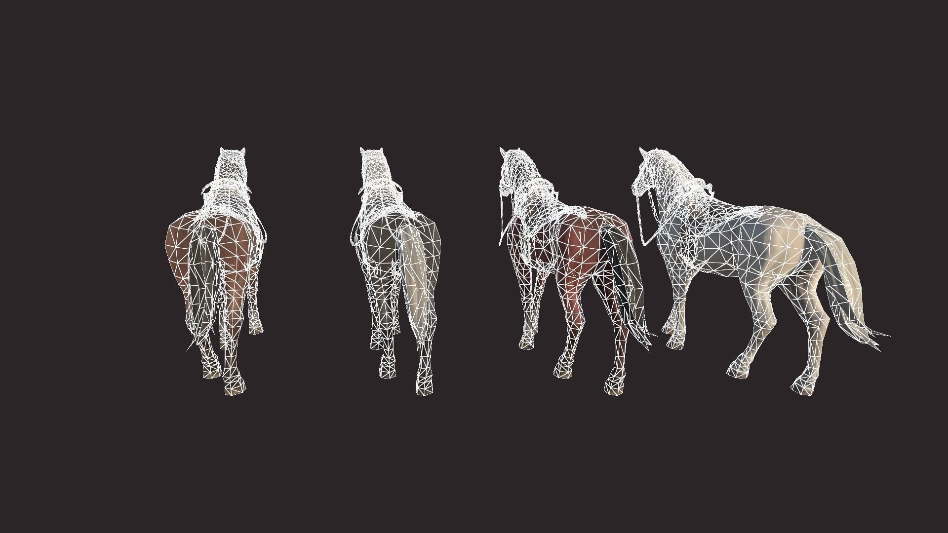 Horses horse Low-poly 3D model_17