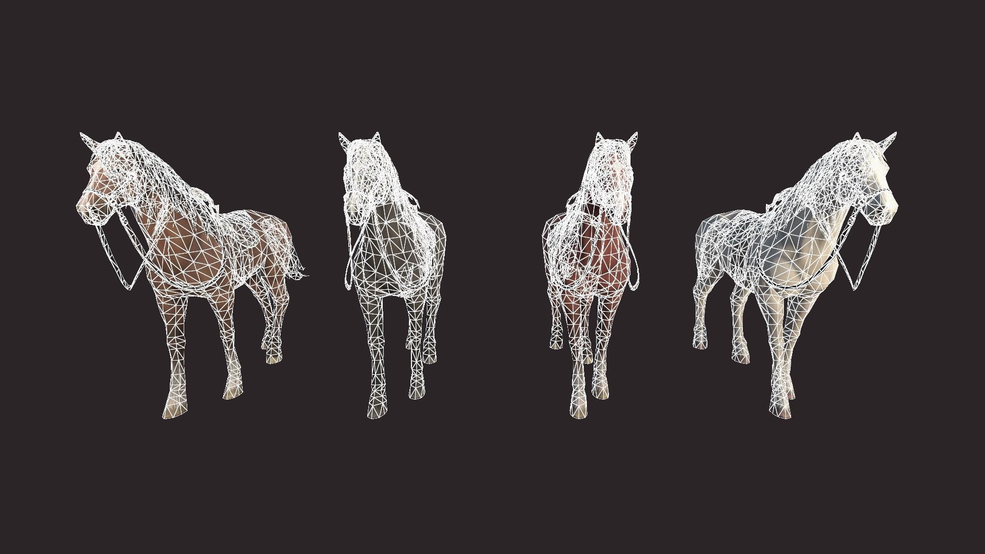 Horses horse Low-poly 3D model_13