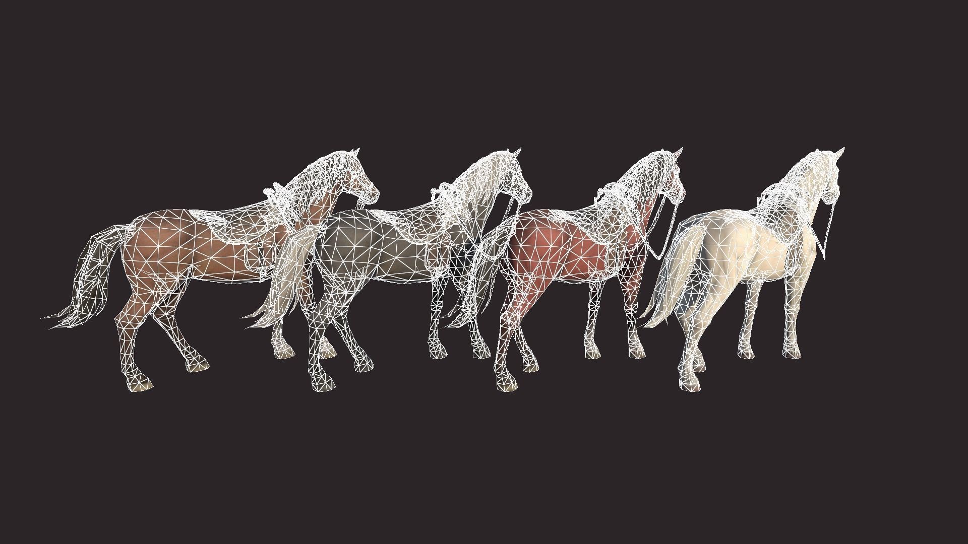 Horses horse Low-poly 3D model_19