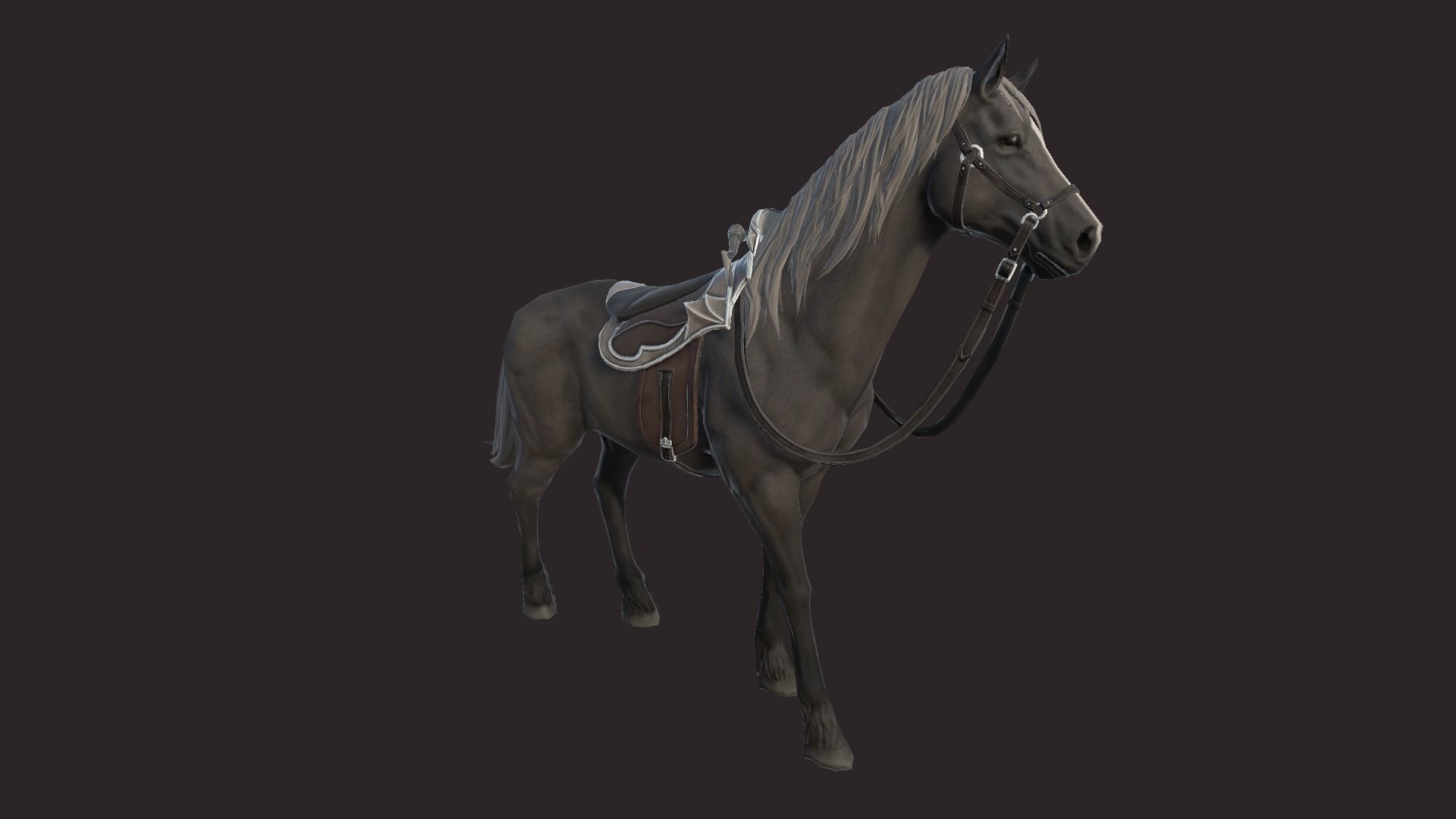Horses horse Low-poly 3D model_1
