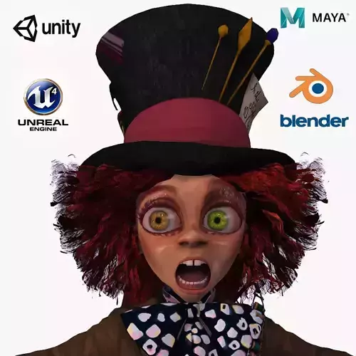Mad Hatter High quality character full Rigged and Animated 
