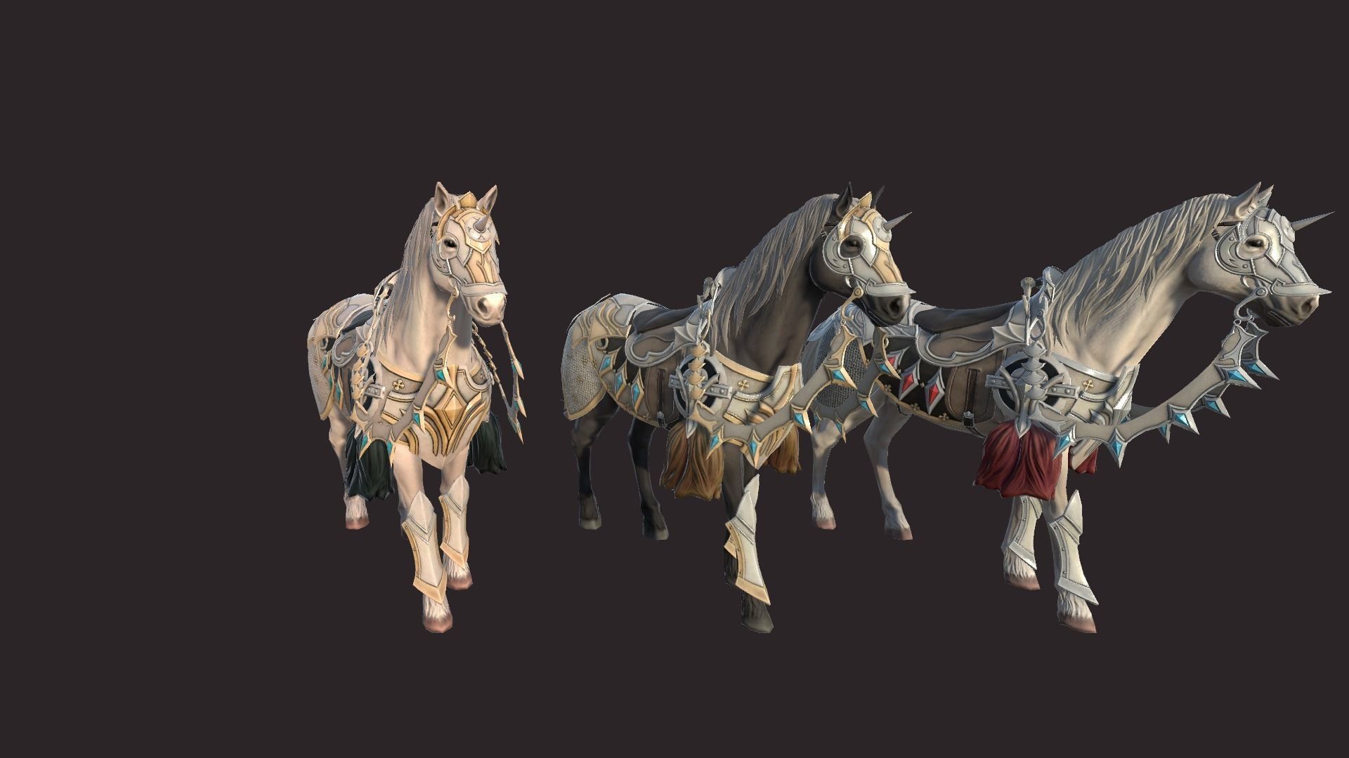 Epic Horses Low-poly 3D model_11
