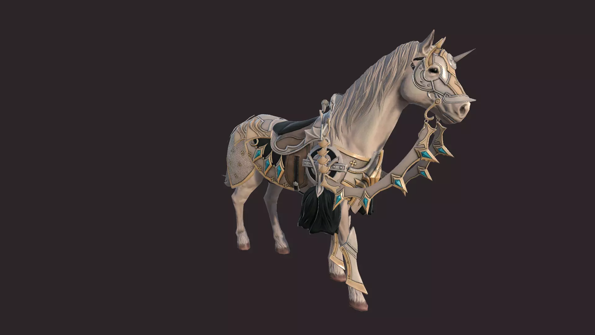 Epic Horses Low-poly 3D model_0
