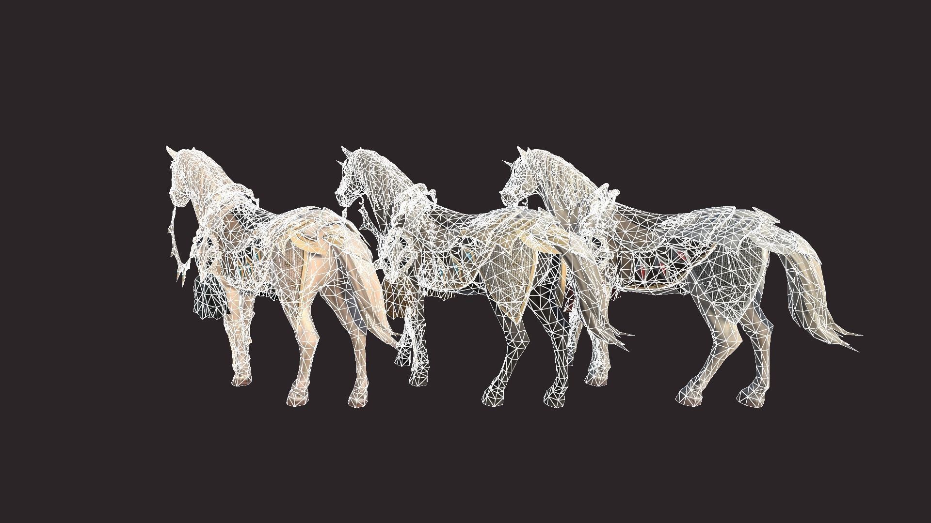 Epic Horses Low-poly 3D model_15