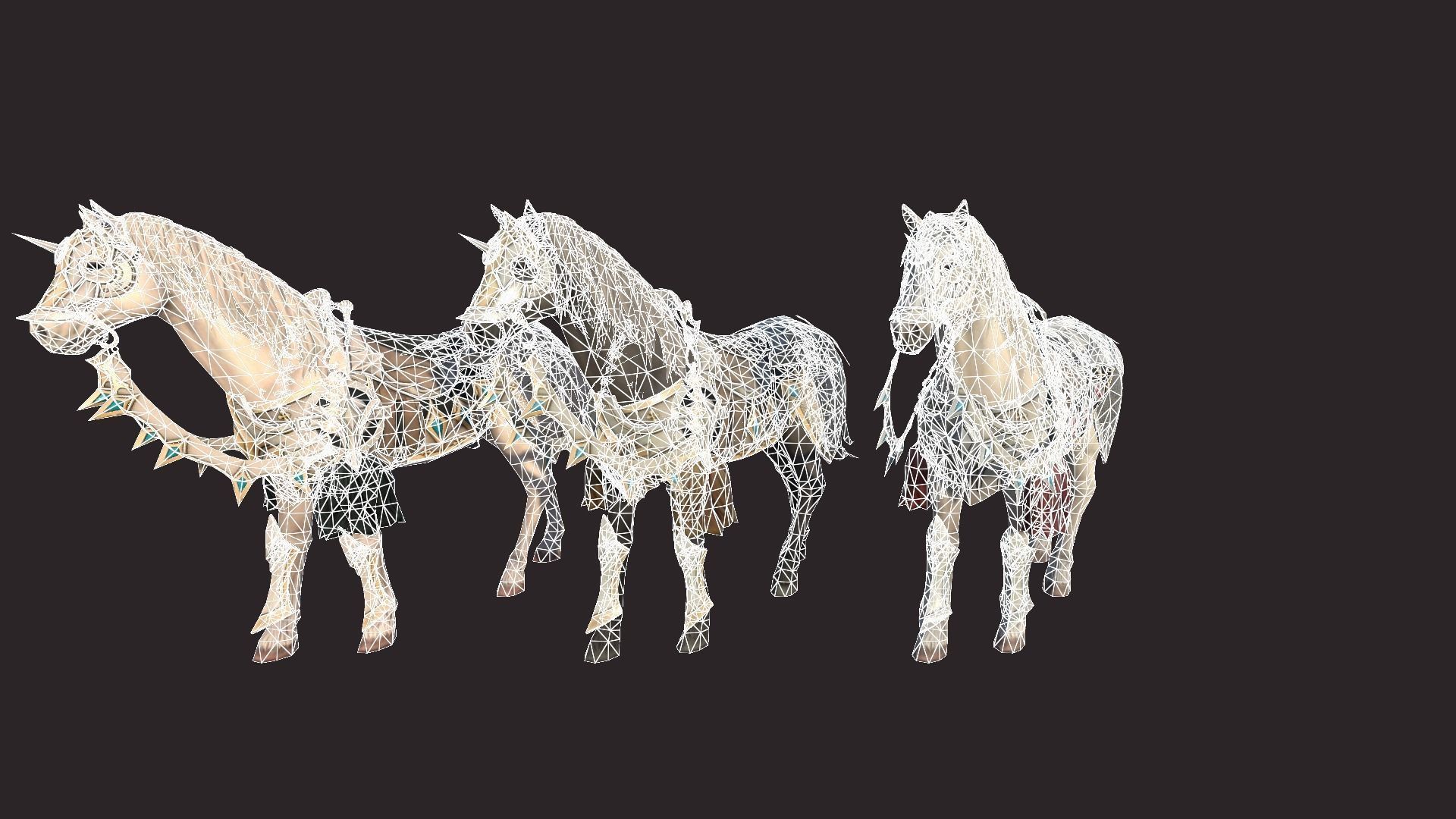 Epic Horses Low-poly 3D model_13