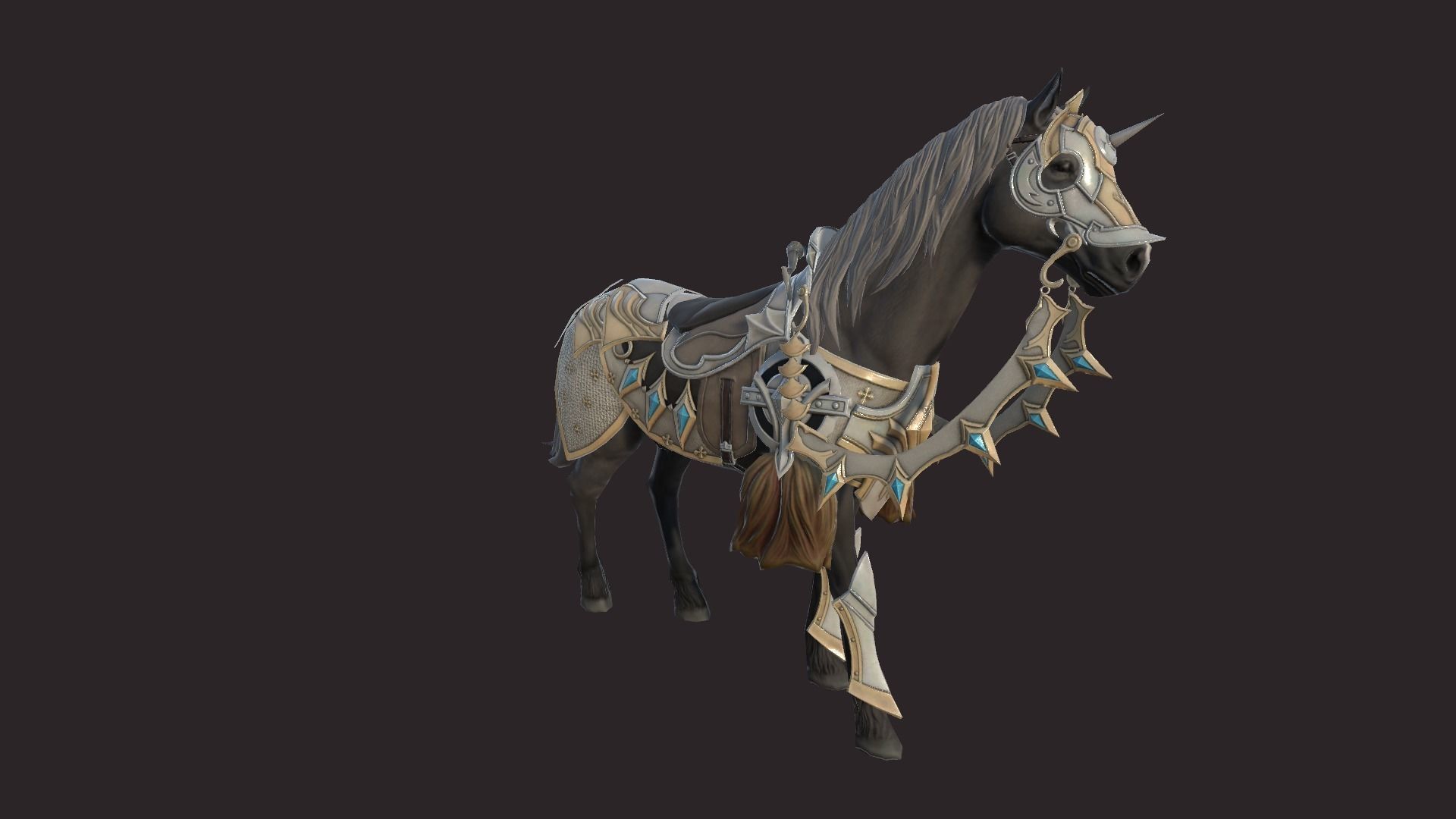 Epic Horses Low-poly 3D model_1