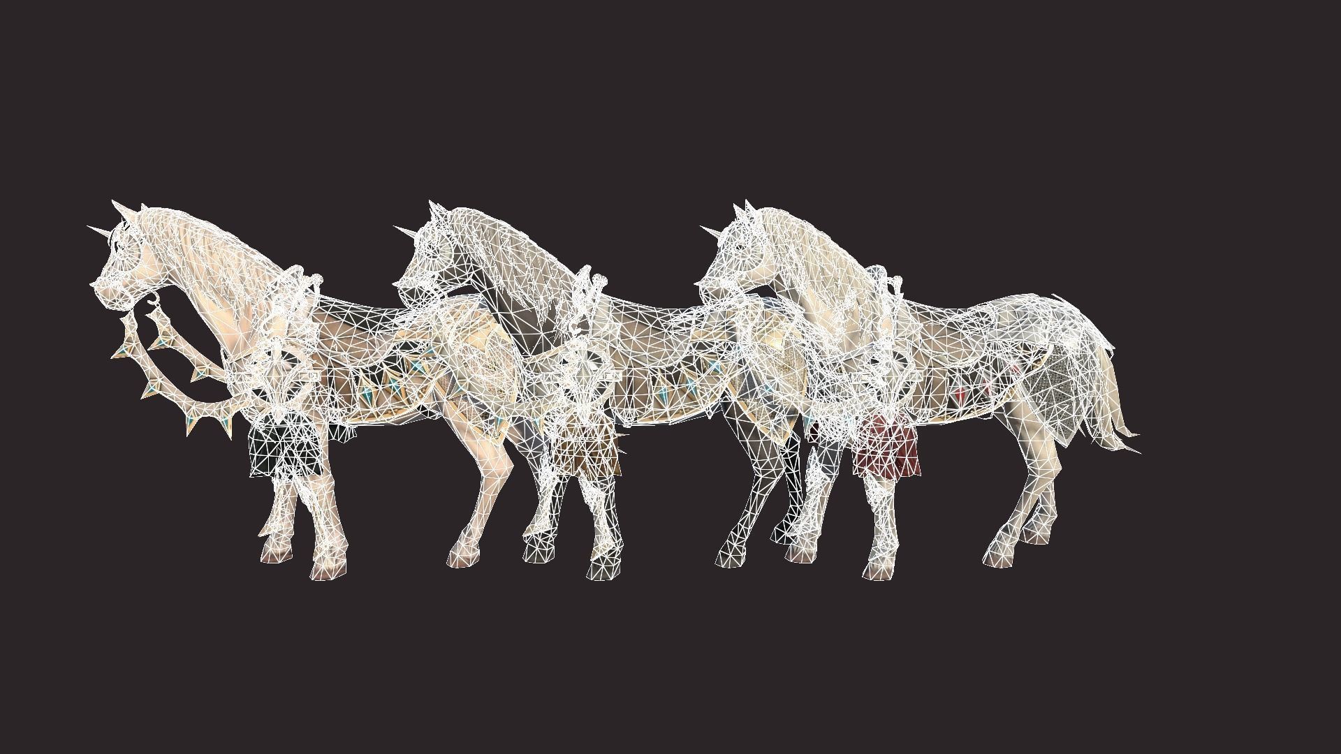 Epic Horses Low-poly 3D model_14