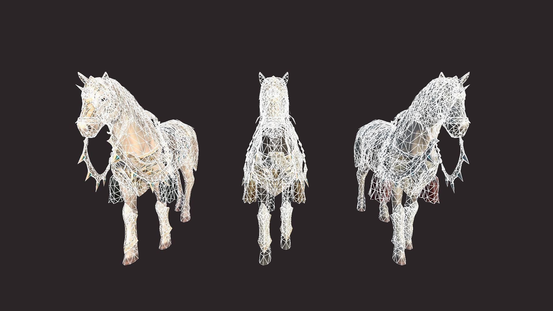 Epic Horses Low-poly 3D model_12