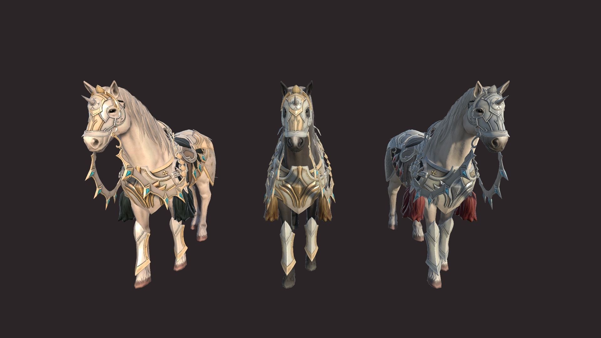 Epic Horses Low-poly 3D model_3