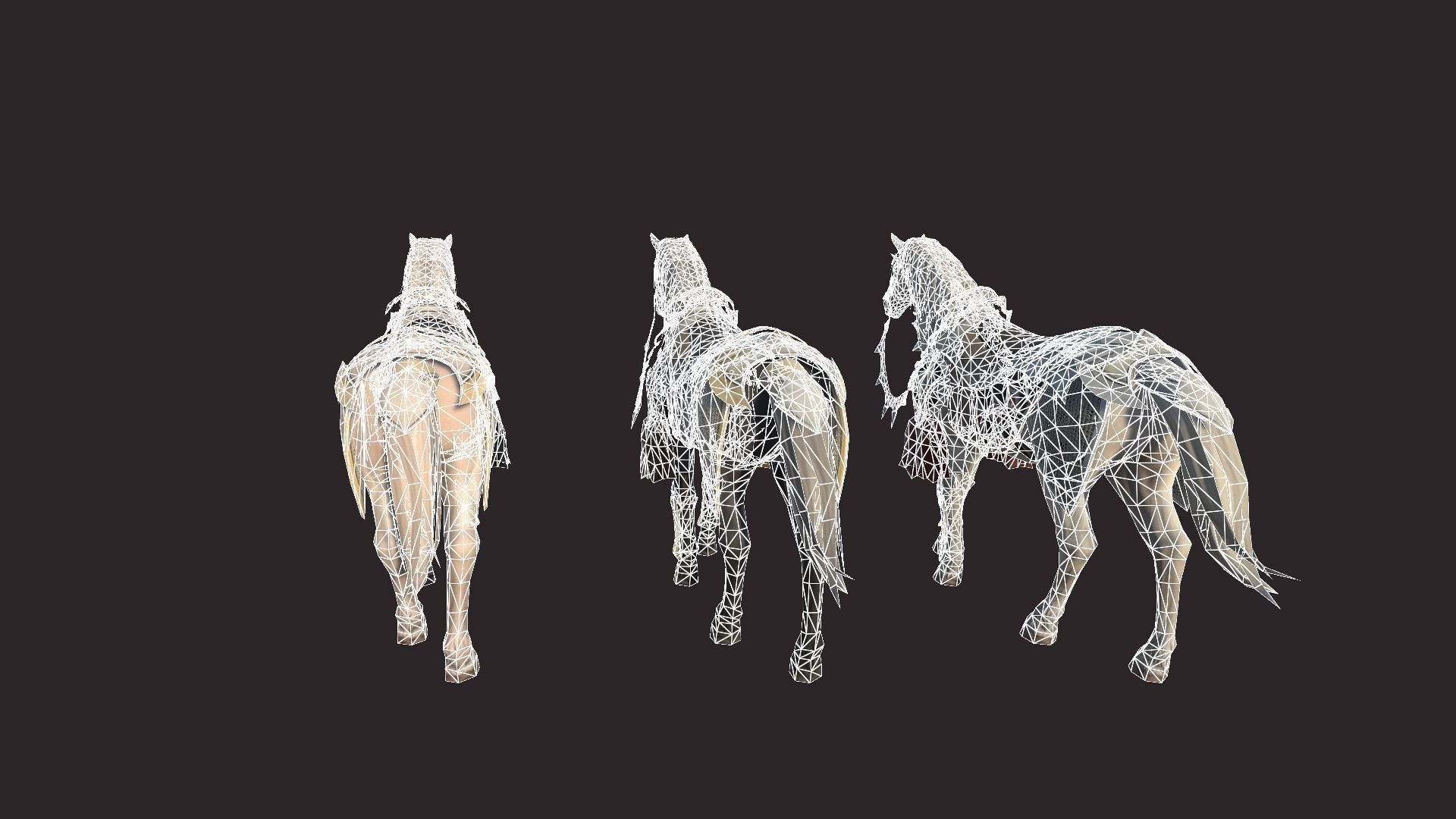 Epic Horses Low-poly 3D model_16