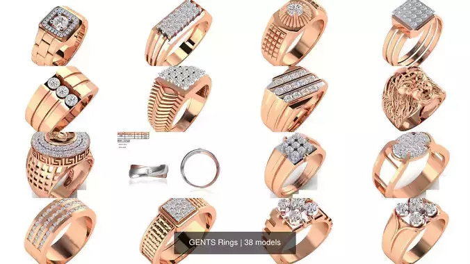 MENS Rings - GENTS 3D Model Collection