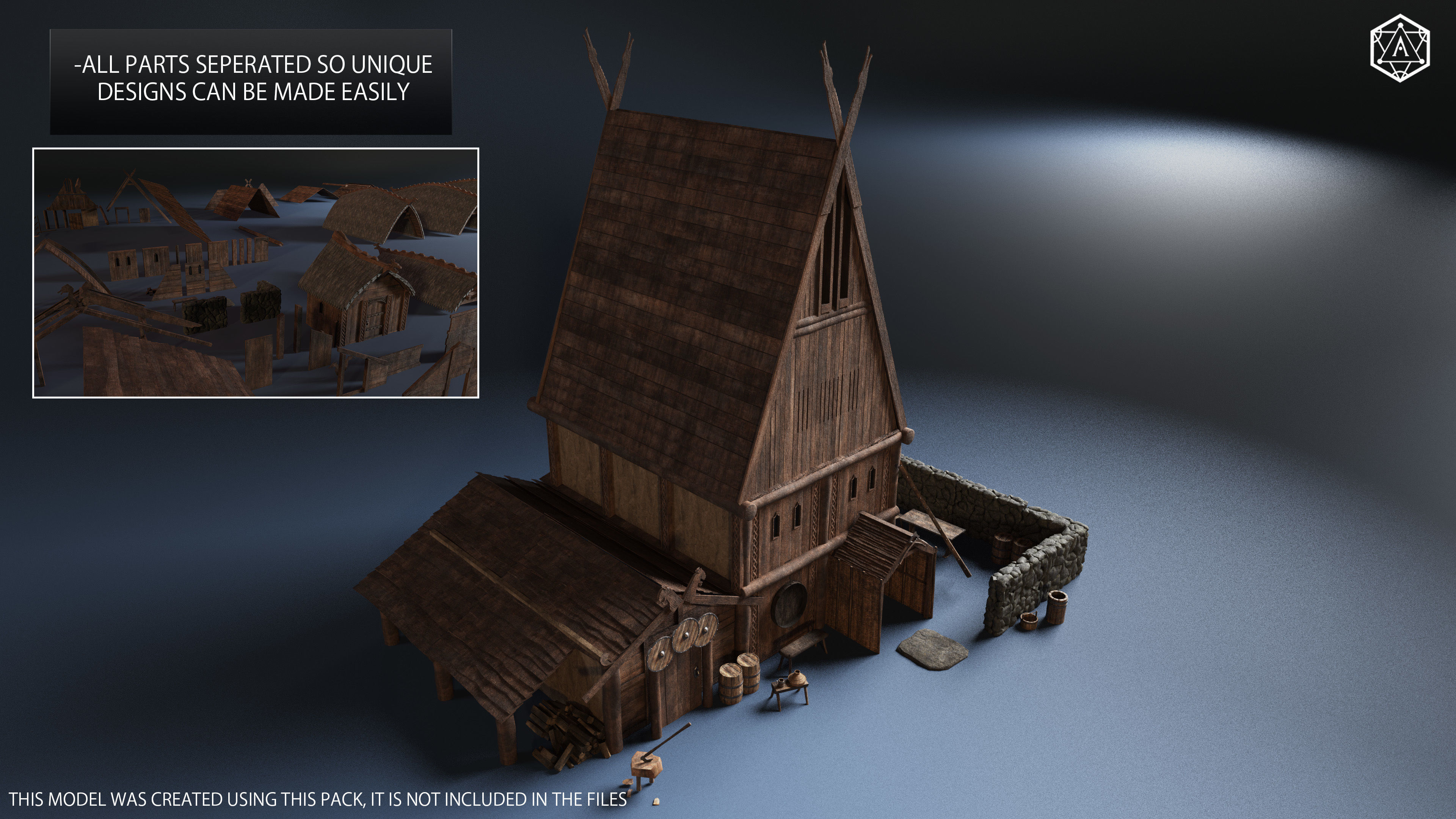 Viking Village Pack and Kit  3D model_8