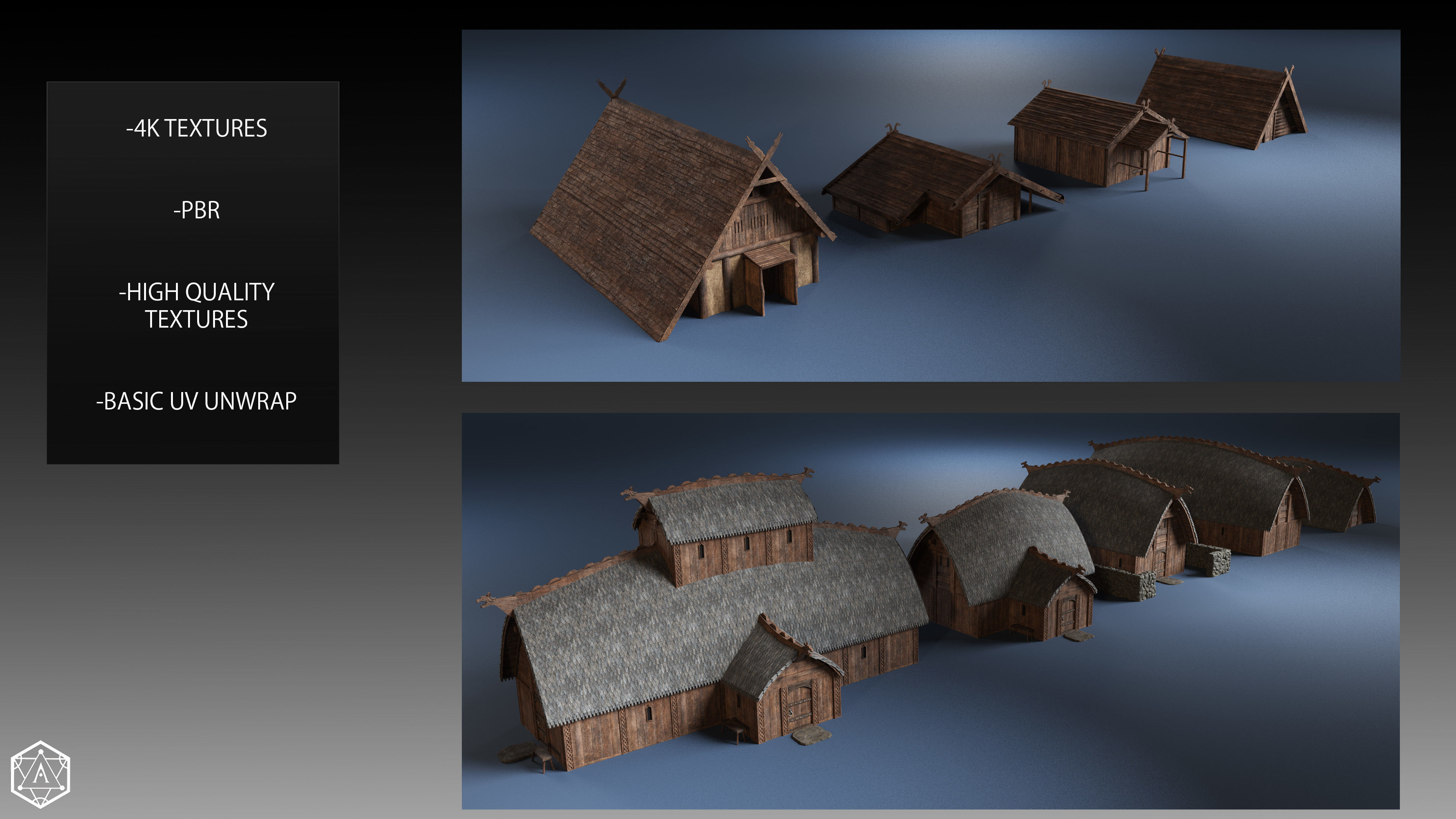 Viking Village Pack and Kit  3D model_3