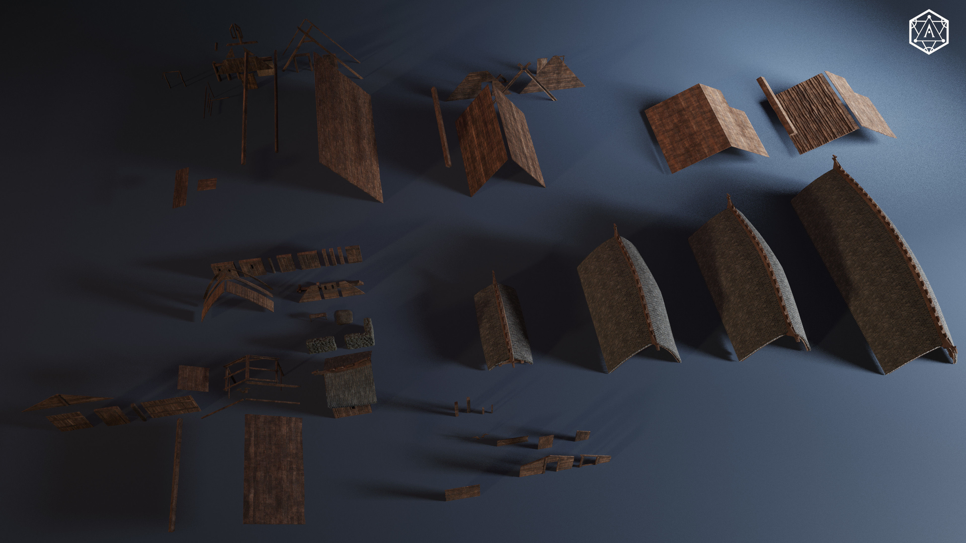 Viking Village Pack and Kit  3D model_6