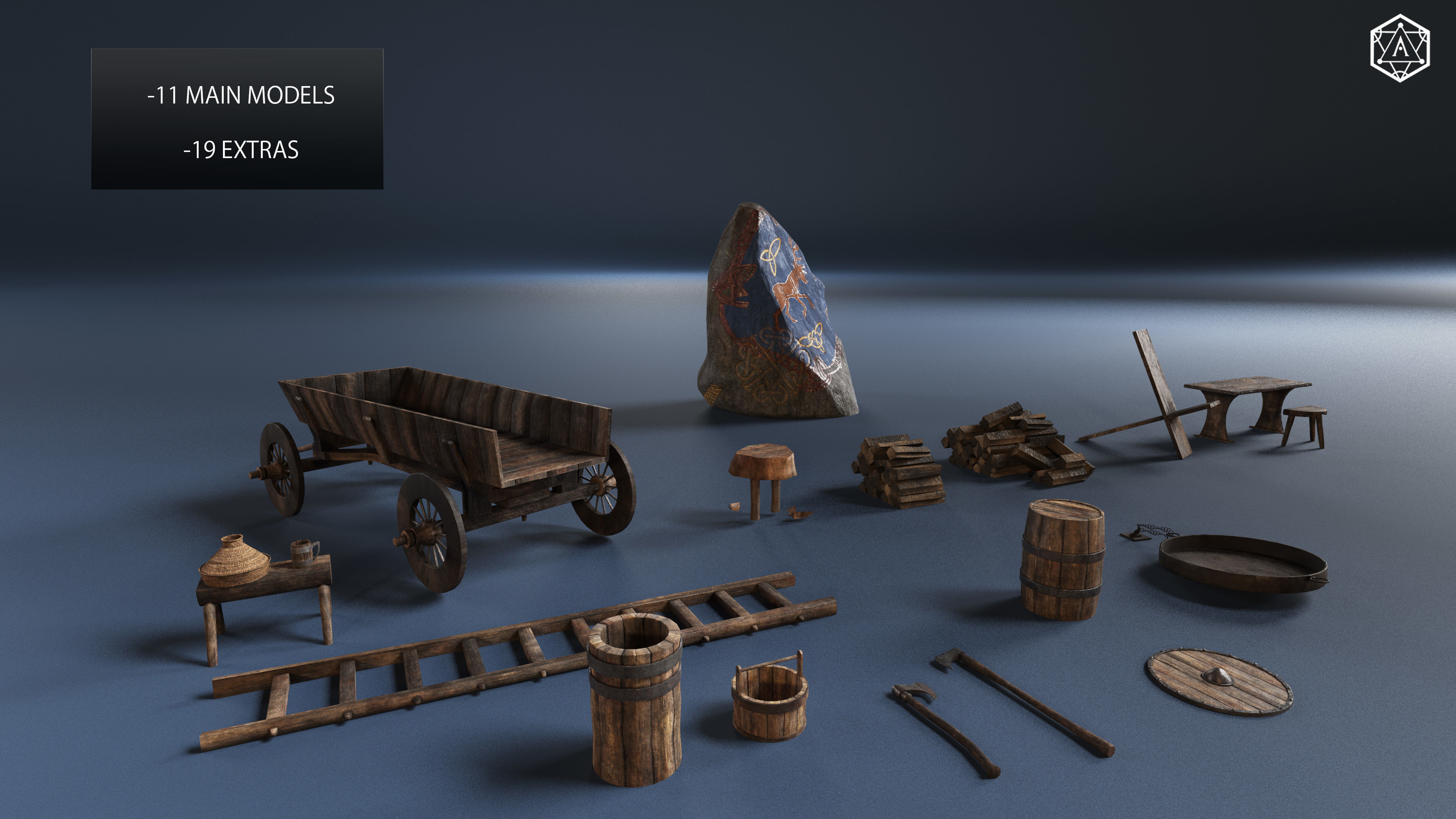 Viking Village Pack and Kit  3D model_5