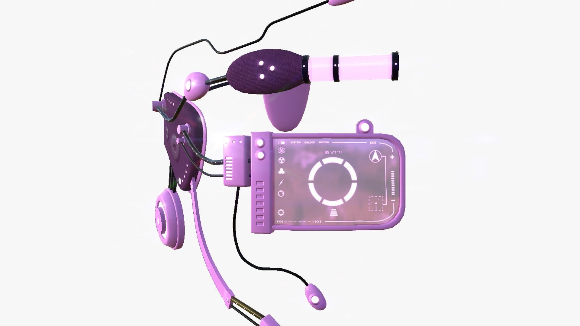 SciFi Glasses E05 Pink - Character Design Fashion Low-poly 3D model_3