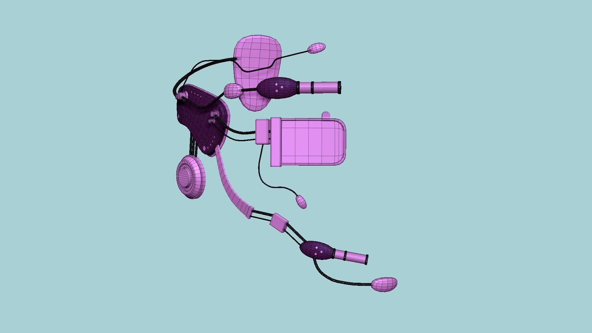 SciFi Glasses E05 Pink - Character Design Fashion Low-poly 3D model_7