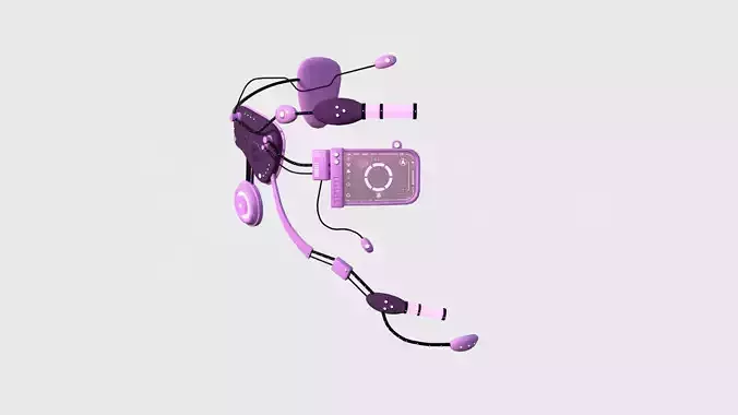 SciFi Glasses E05 Pink - Character Design Fashion Low-poly 3D model