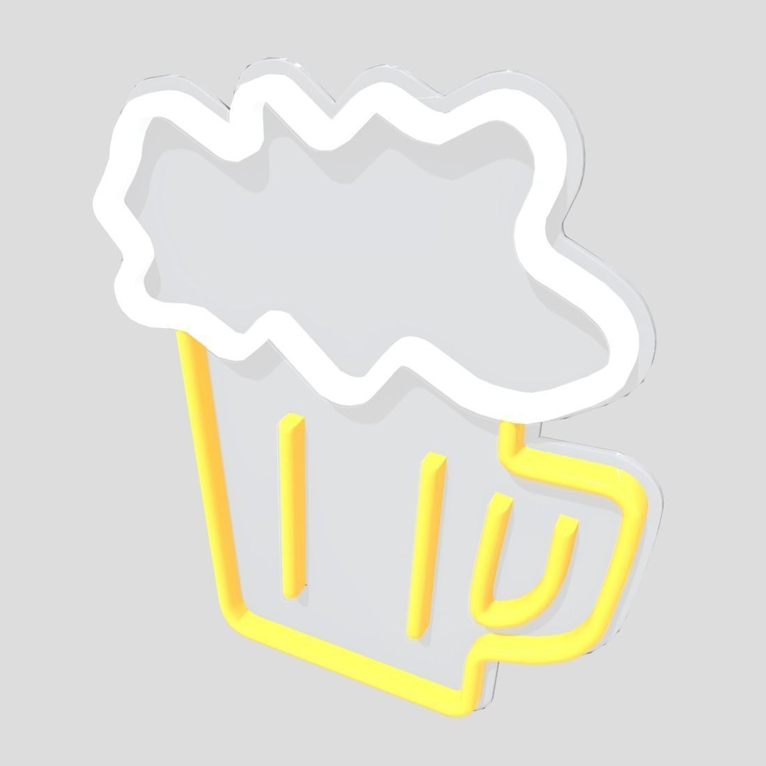 Neon Sign Beer Low-poly 3D model_5