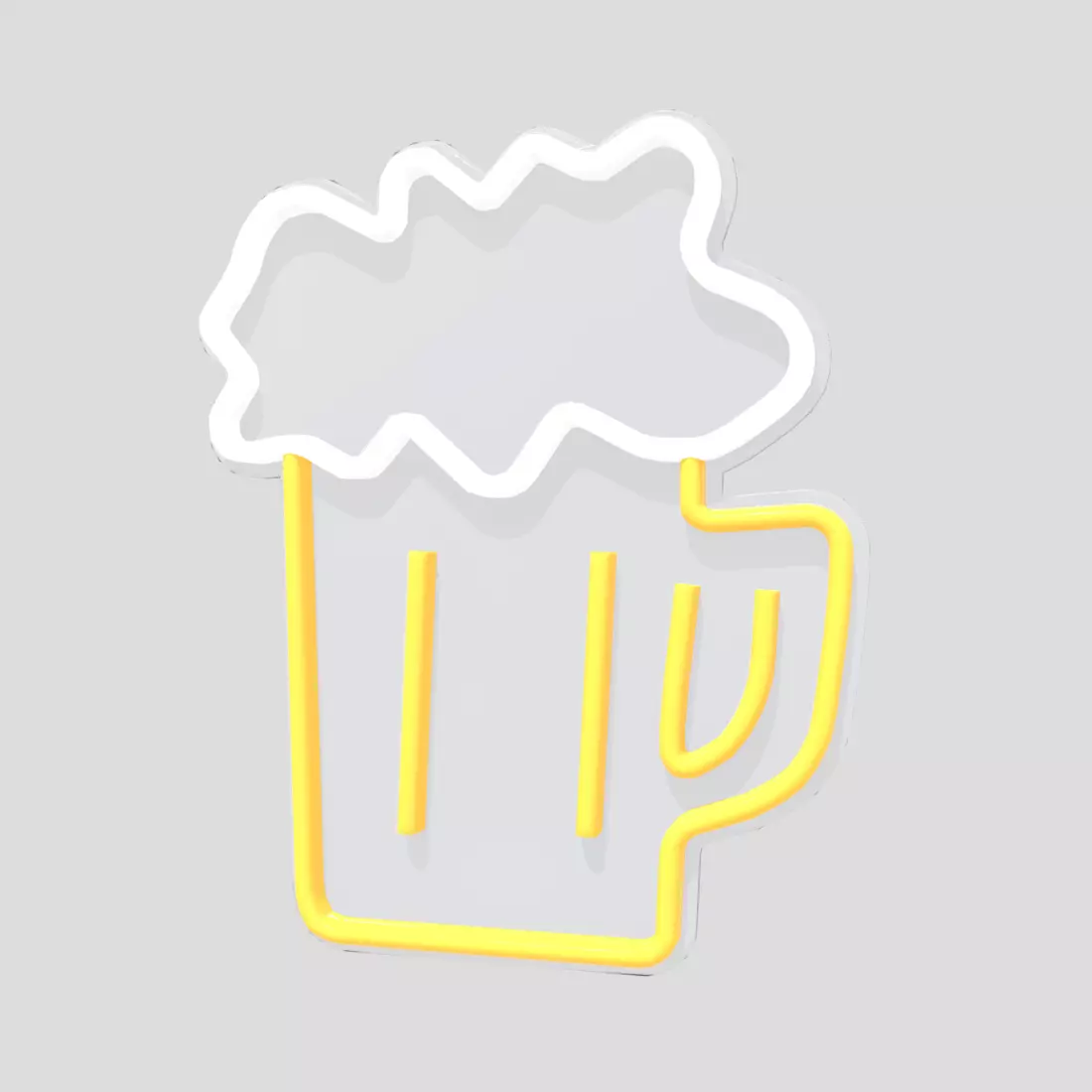 Neon Sign Beer Low-poly 3D model_0