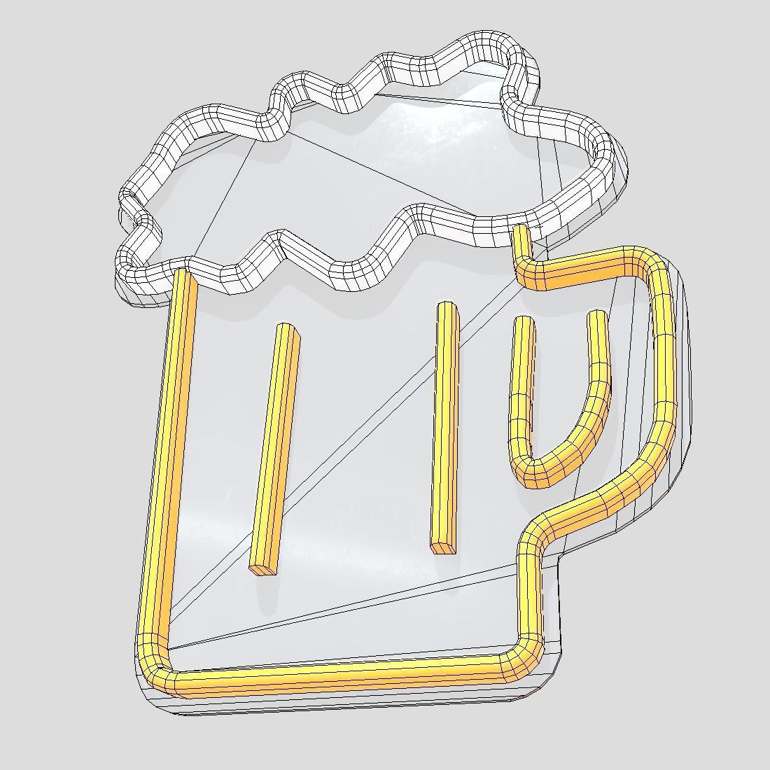 Neon Sign Beer Low-poly 3D model_12