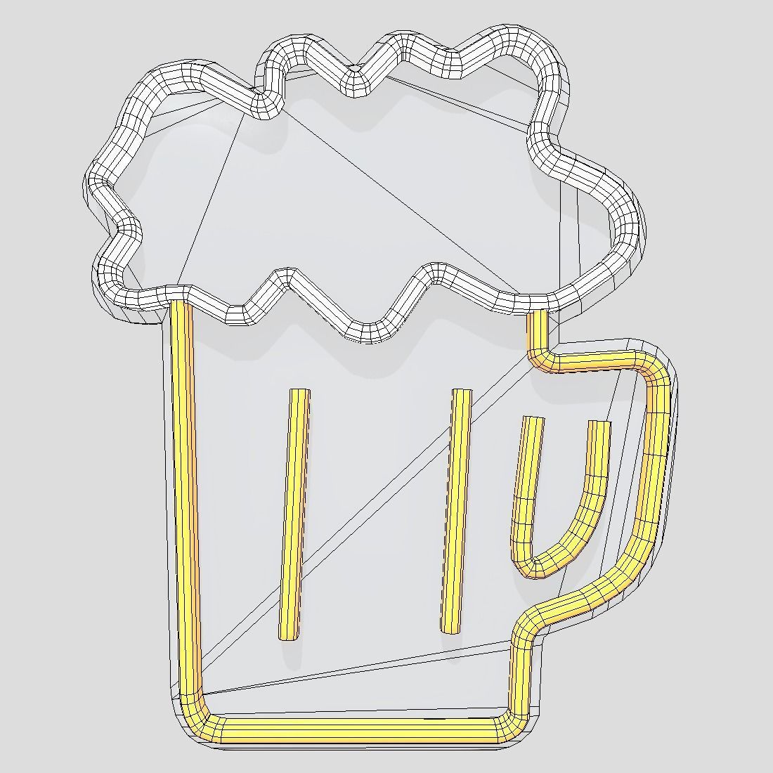 Neon Sign Beer Low-poly 3D model_4